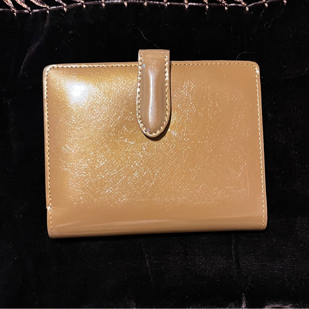 Noevir Molto Brillante Dark Tan Smooth Shiny Leather Ladies Wallet In Box
